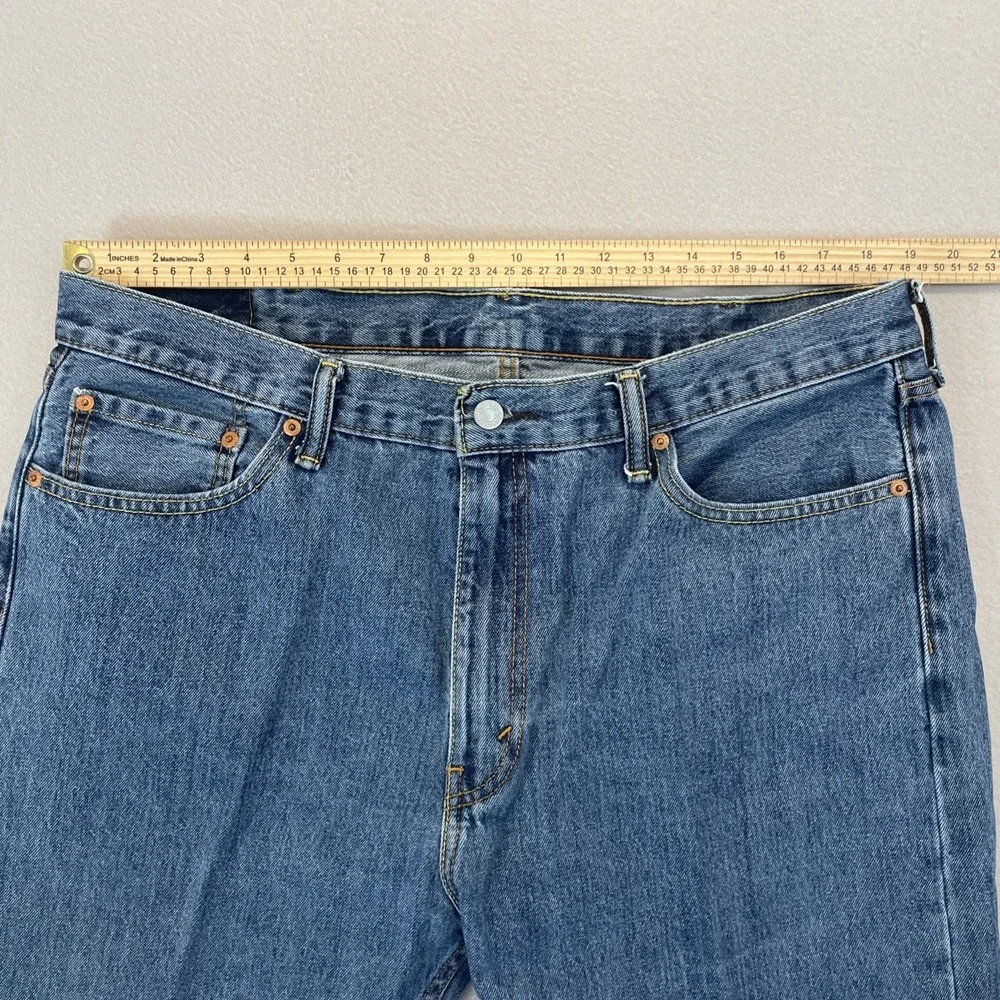 Levis 505 Jeans‎ Mens 40x34 Blue Regular Straight Medium Wash Mid Rise Denim EUC
